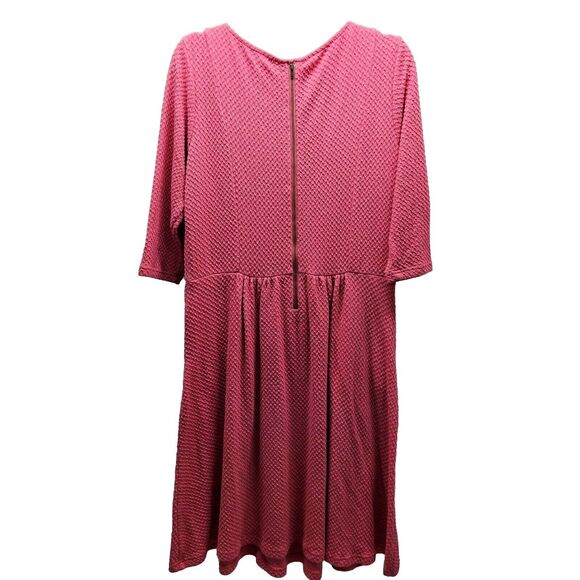 MATILDA JANE Womens Pink Textured 3/4 Sleeve Pocket Forever Virginia Dress Large - Picture 7 of 8